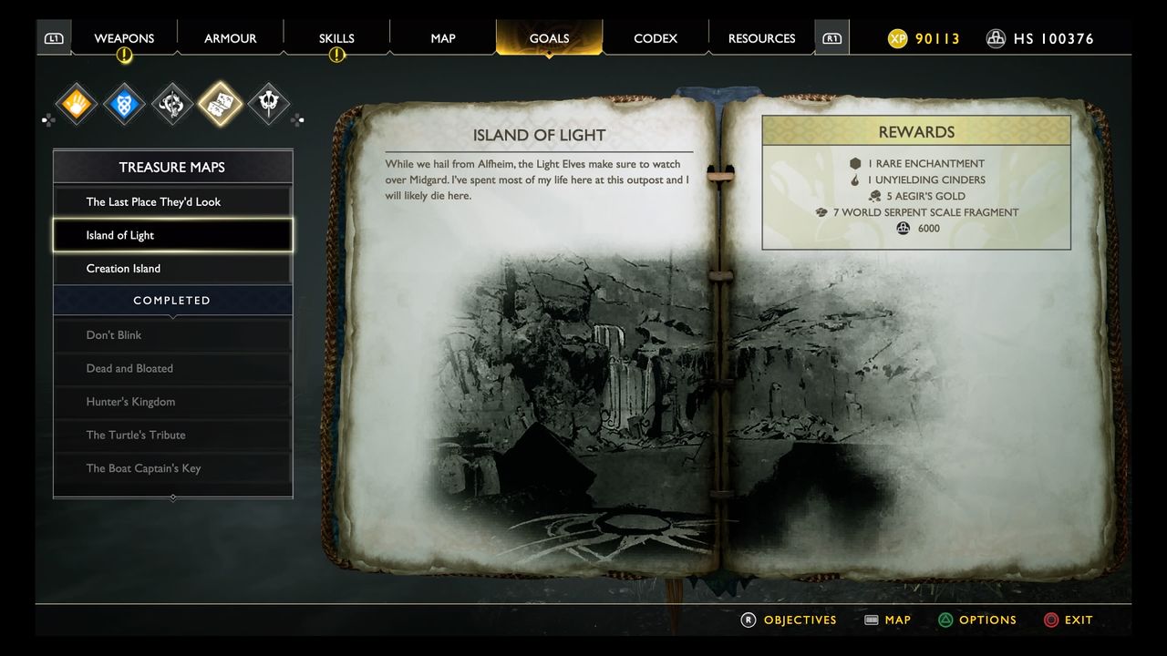 God of War treasure map locations