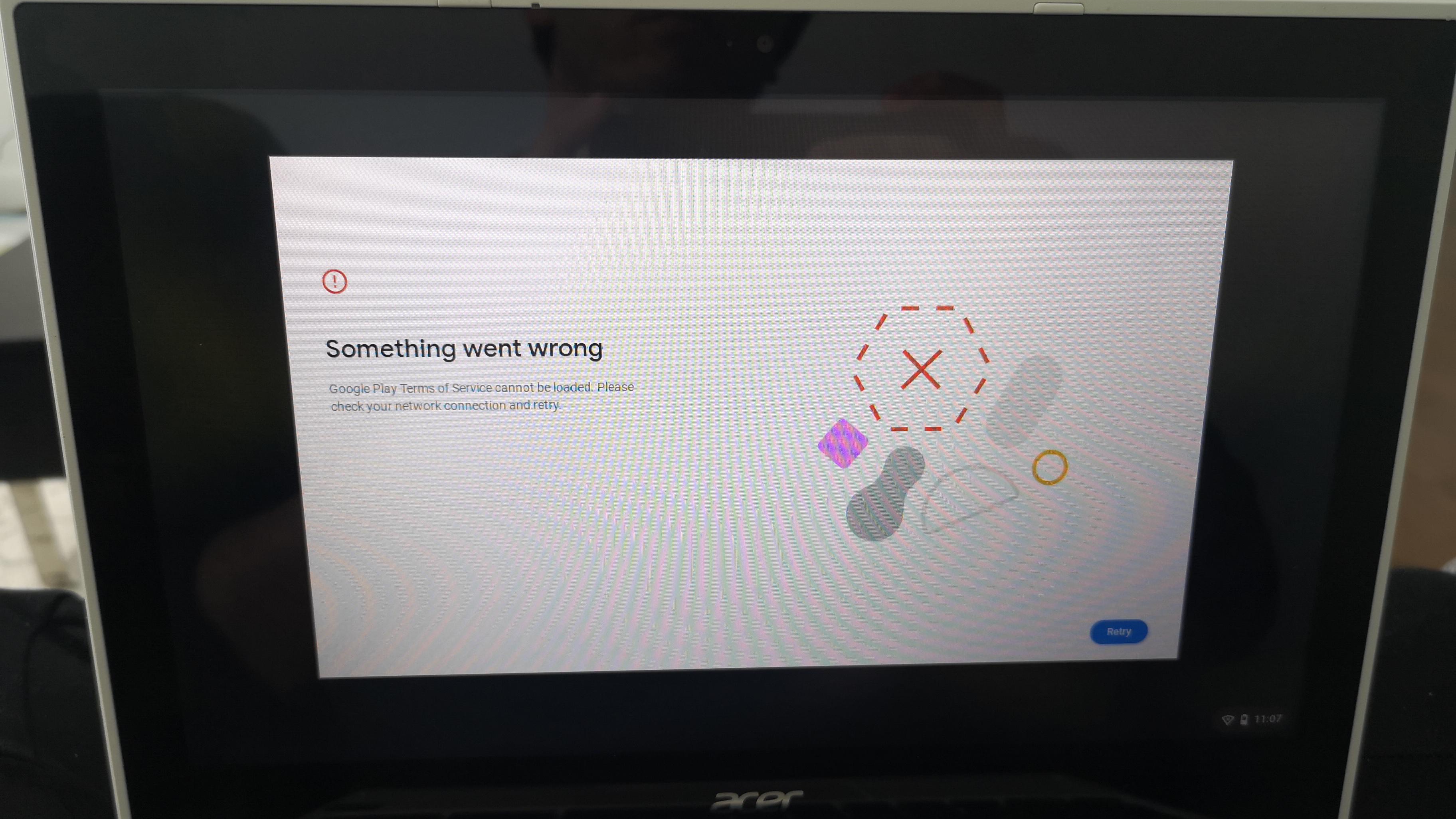 Something went wrong error on Chromebook