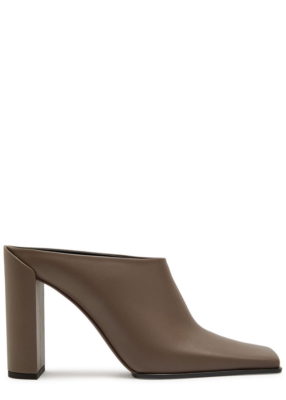 Square Toe Leather Mules