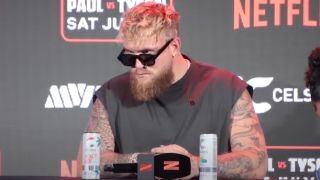Jake Paul during Netflix press conference for Tyson vs. Paul