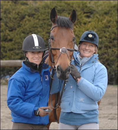 Daisy Dick and Lucinda Green with Spring Along