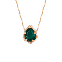 Baby Queen Water Drop Emerald Necklace with Full Pavé Diamond Halo, £3,310 | Logan Hollowell