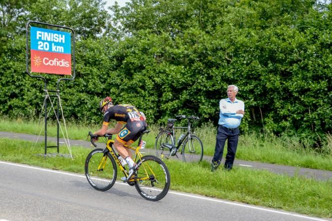 Jay Robert Thompson (MTN Qhubeka) on the attack