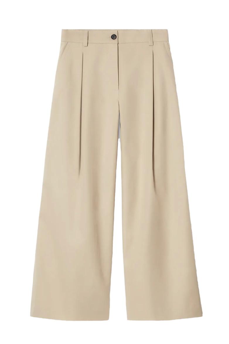 Wide-Leg Cotton Pants