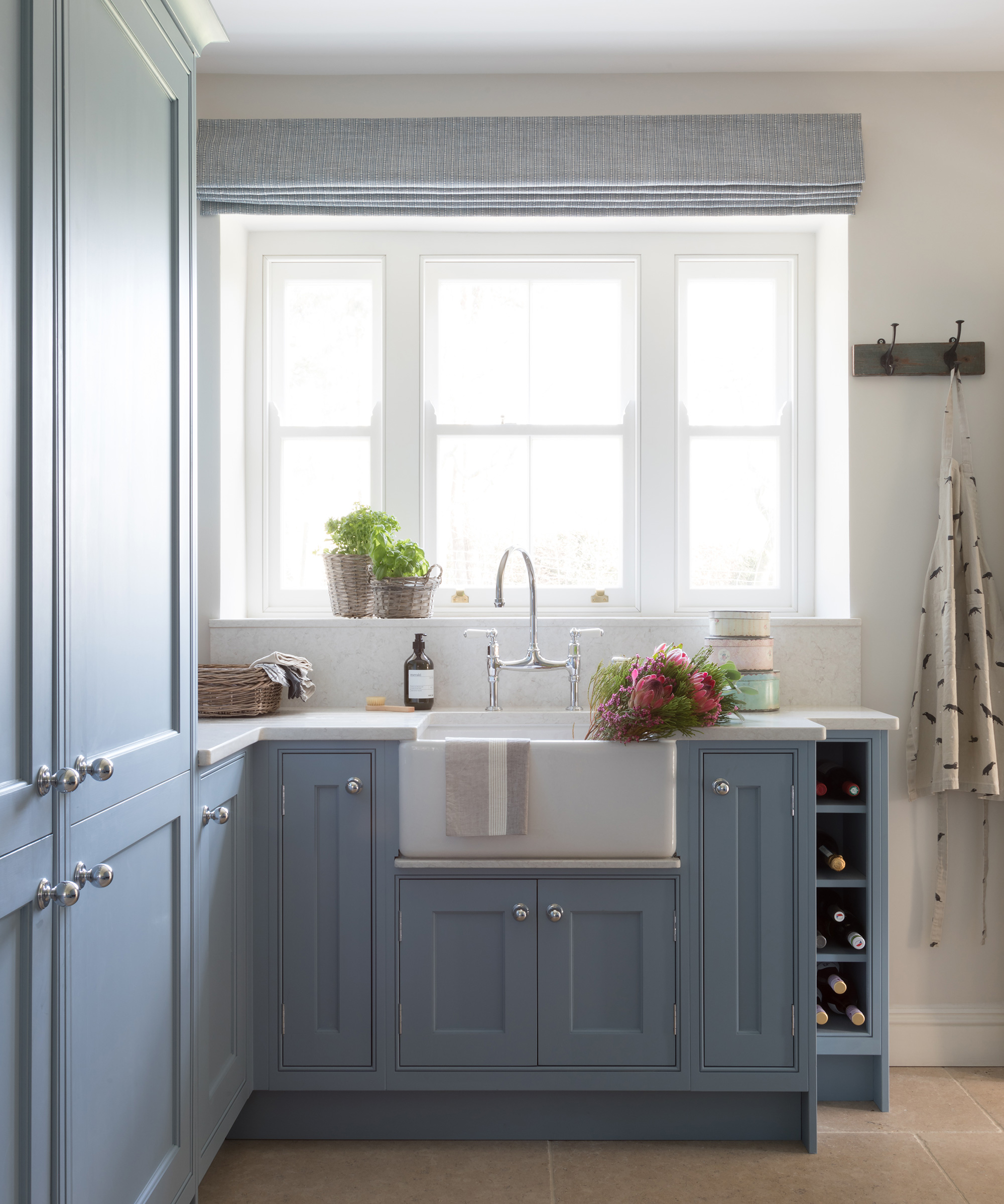 pale blue small kitchen