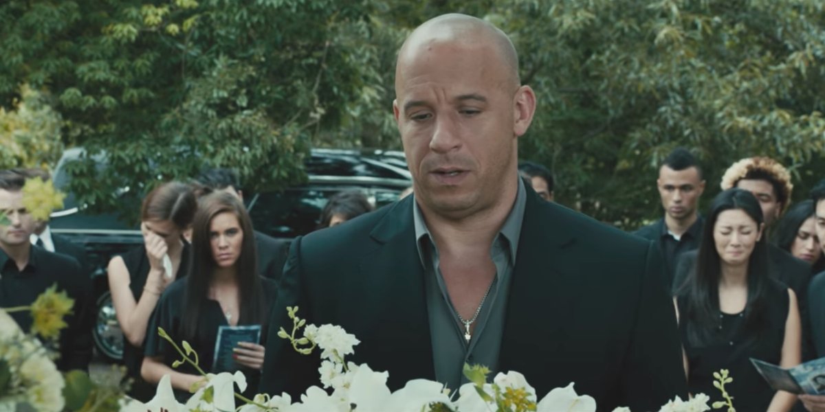 Dom Toretto mourning the loss of Han Lue