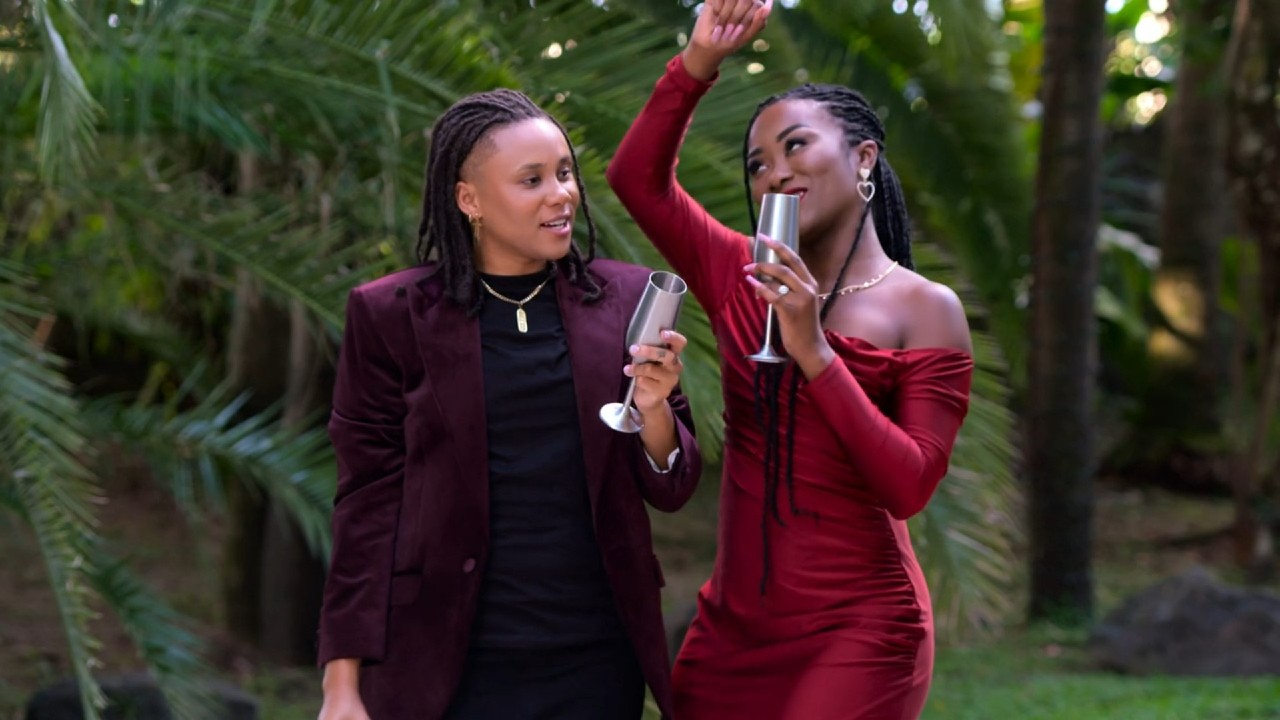 Brit and AJ celebrate engagement on The Ultimatum: Queer Love Season 2.