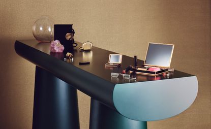interiors of desks featuring jewelled objects for the home