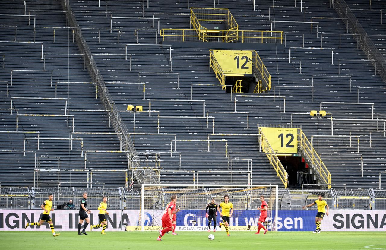 A soccer game.