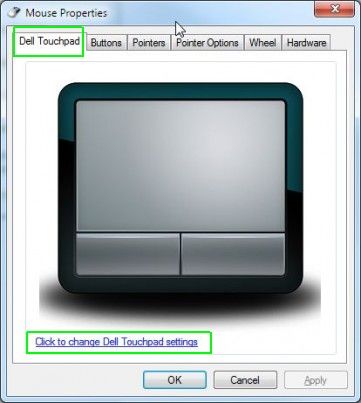 enable touchpad windows 7