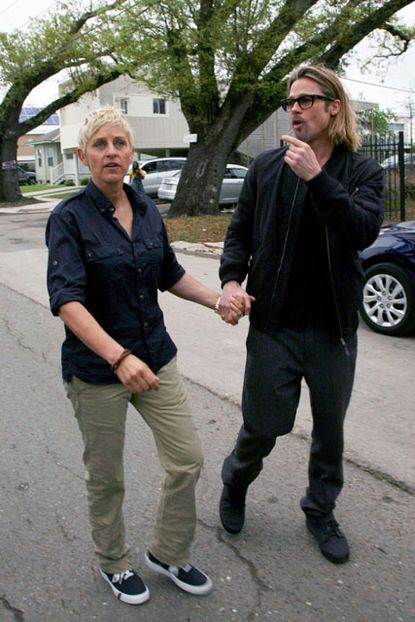 Brad Pitt and Ellen Degeneres - New Orleans - Marie Claire - Marie Claire UK
