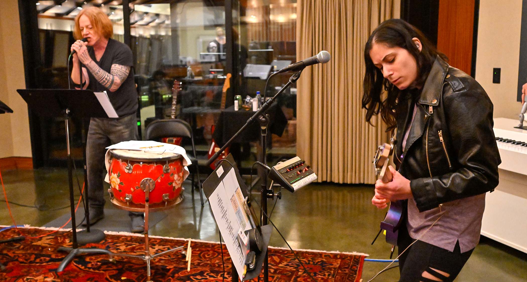 Danny Elfman and Nili Brosh rehearse at his studio in LA