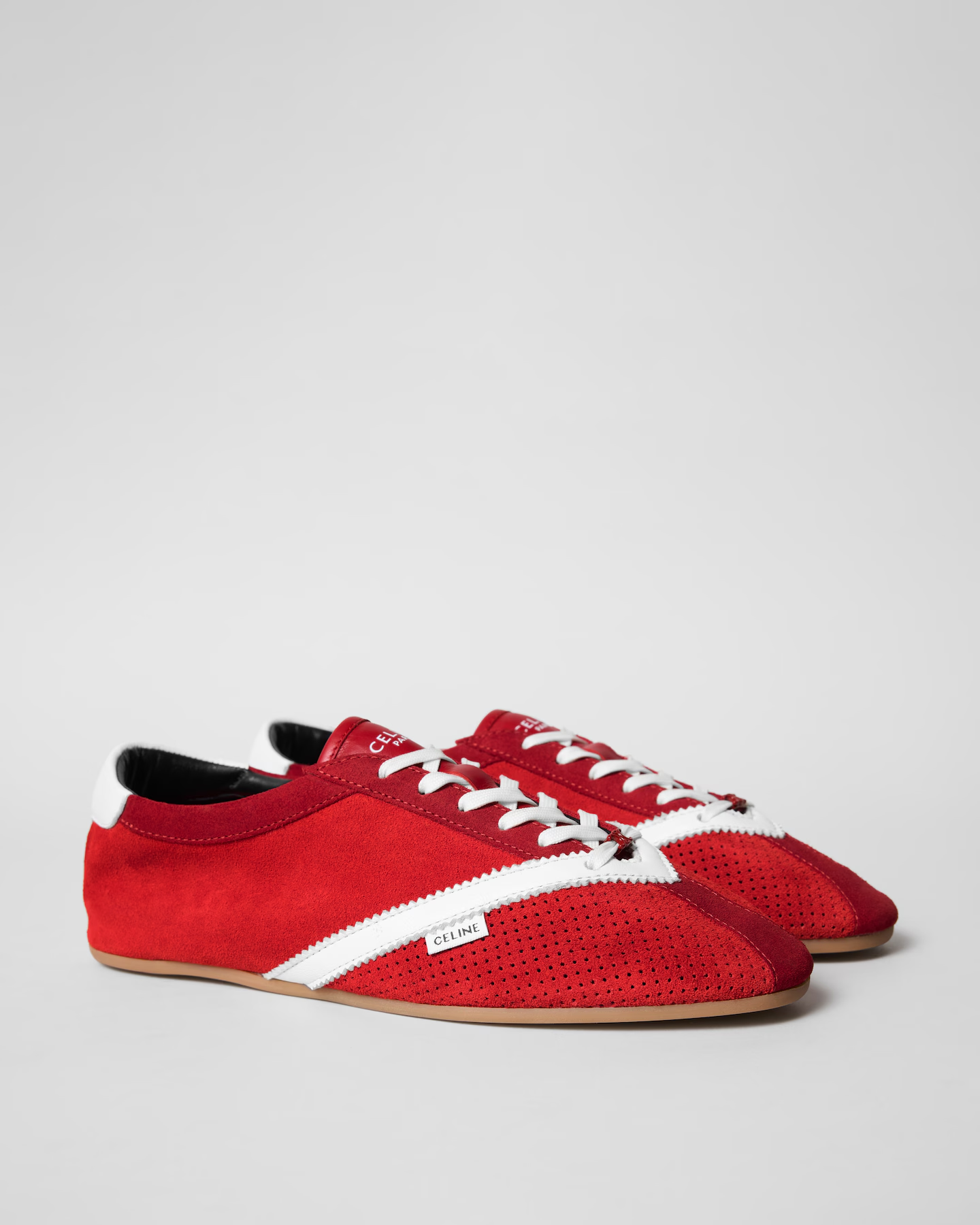 Celine, The Flat Sneaker In Suede Calfskin And Lambskin