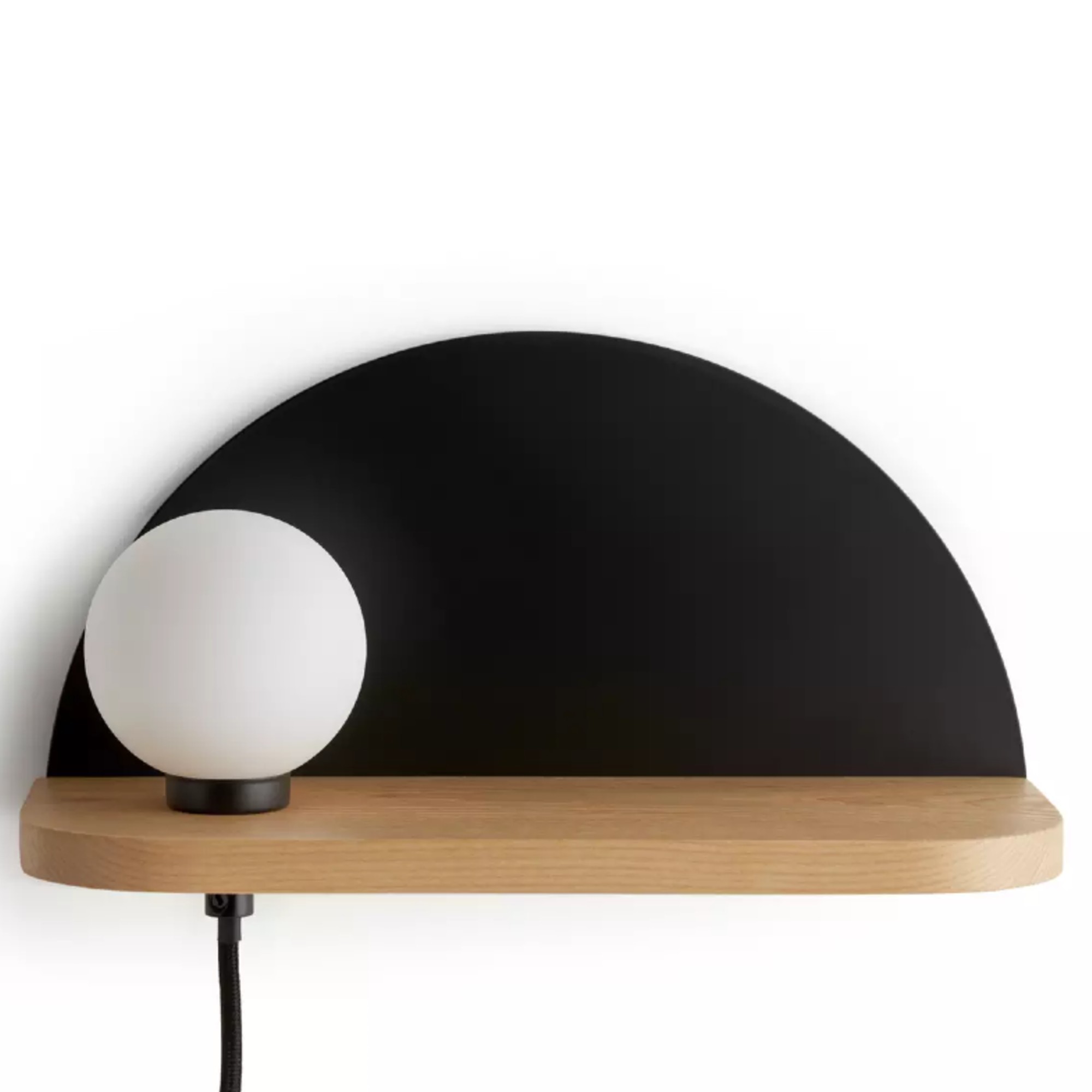Habitat Serpens Shelf Wall Lamp - Opal &amp;amp; Ash