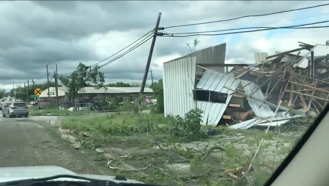 Tornado damage.