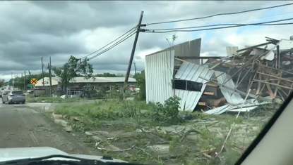 Tornado damage.