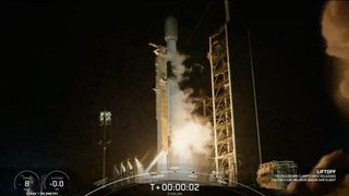 A SpaceX Falcon 9 rocket launches 23 Starlink satellites to orbit on Aug. 2, 2024.