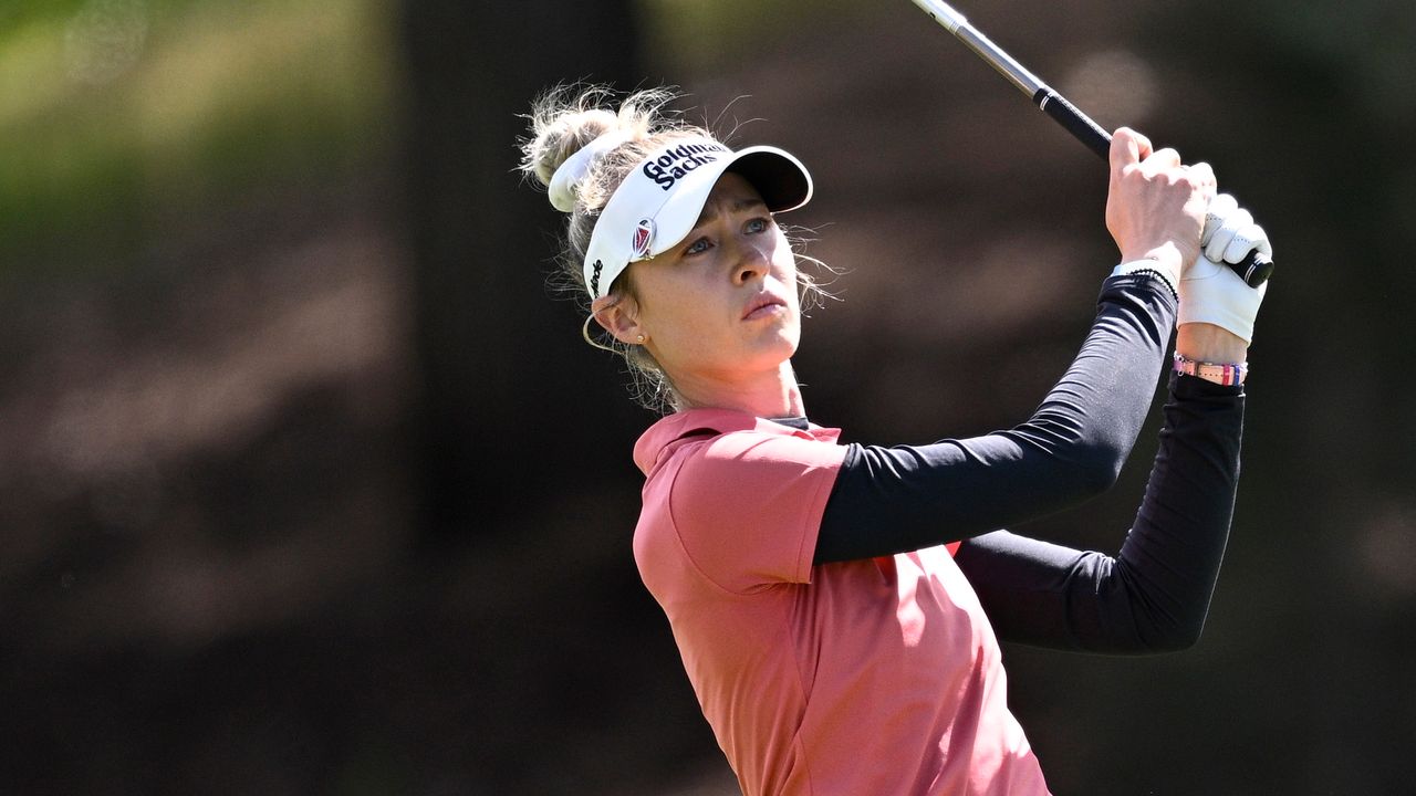 Nelly Korda plays an iron shot