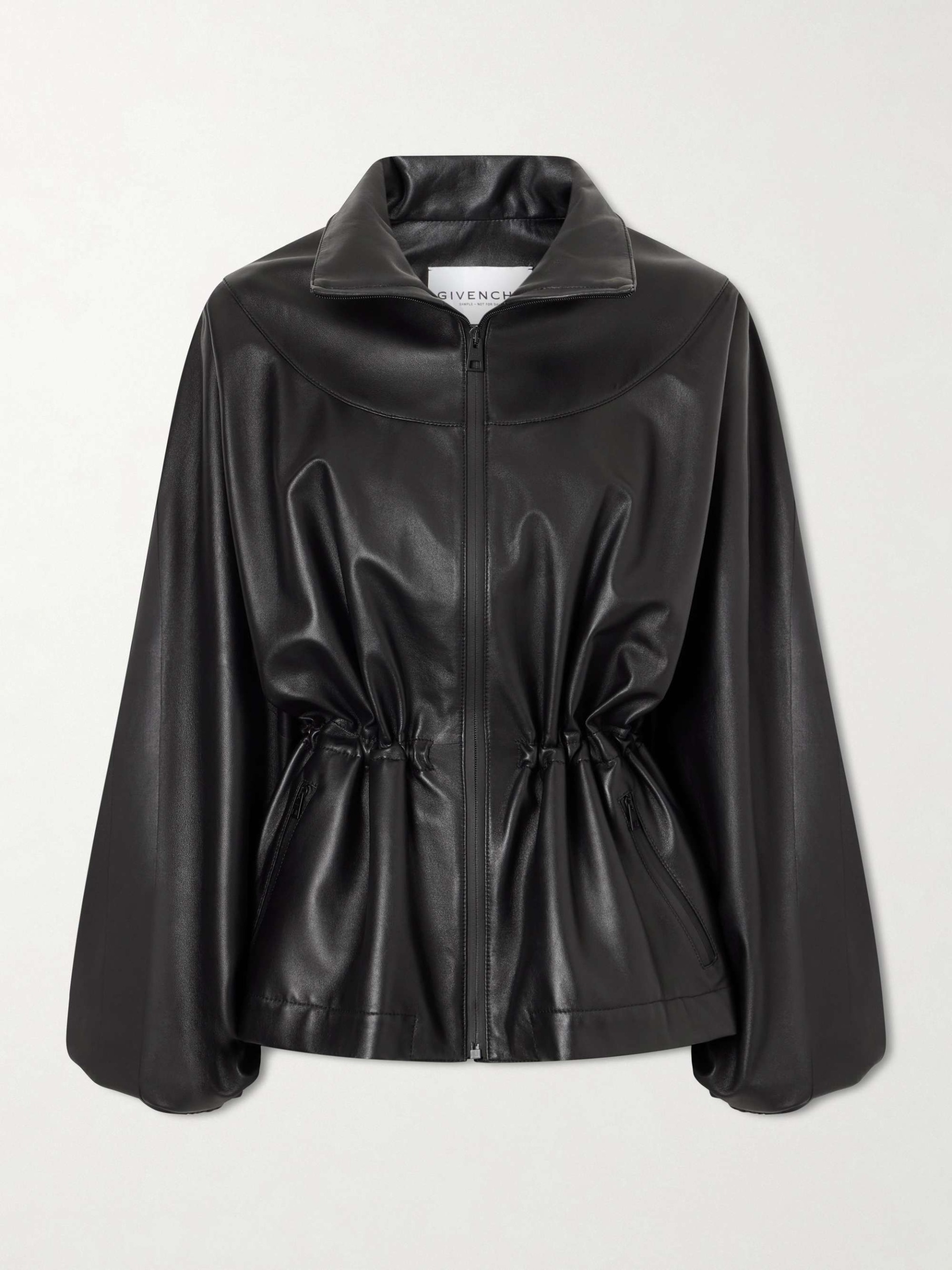 Gathered Leather Jacket