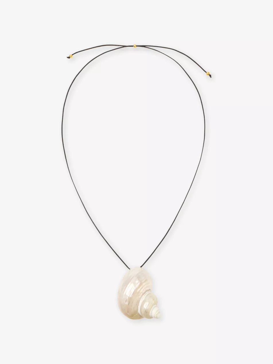 Sea Shell and Cord Pendant Necklace