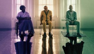 Samuel L. Jackson as Mr. Glass, James McAvoy as Kevin Wendell Crumb and Bruce Willis as David Dunn i