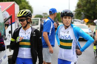 Kat Garfoot and Rachel Neylan prepare for the stage