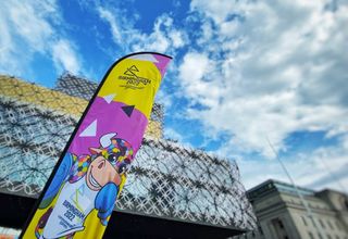 The poster for Birmingham 2022 Commonwealth Games outside the Library of Birmingham