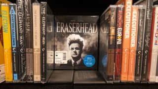 Criterion Collection DVDs on a shelf