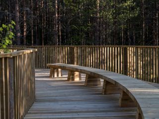 Wooden walkway, Hamaren Activity Park, Norway, by EFEKT