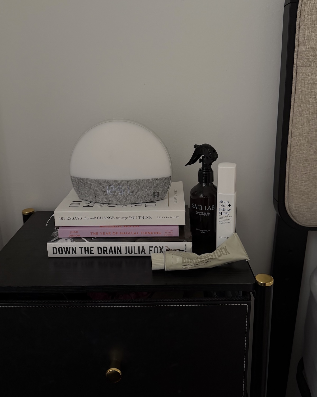 Associate Beauty Editor Alyssa Brascia's bedside table