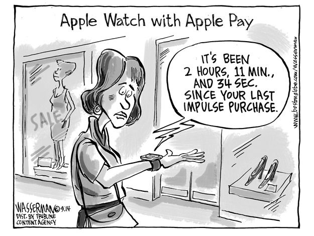 Editorial cartoon Apple iWatch technology