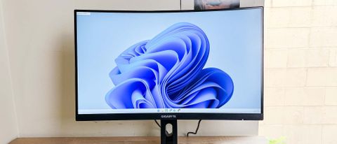 Gigabyte G27FC curved gaming monitor on a desk