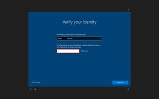 Verify Microsoft account option