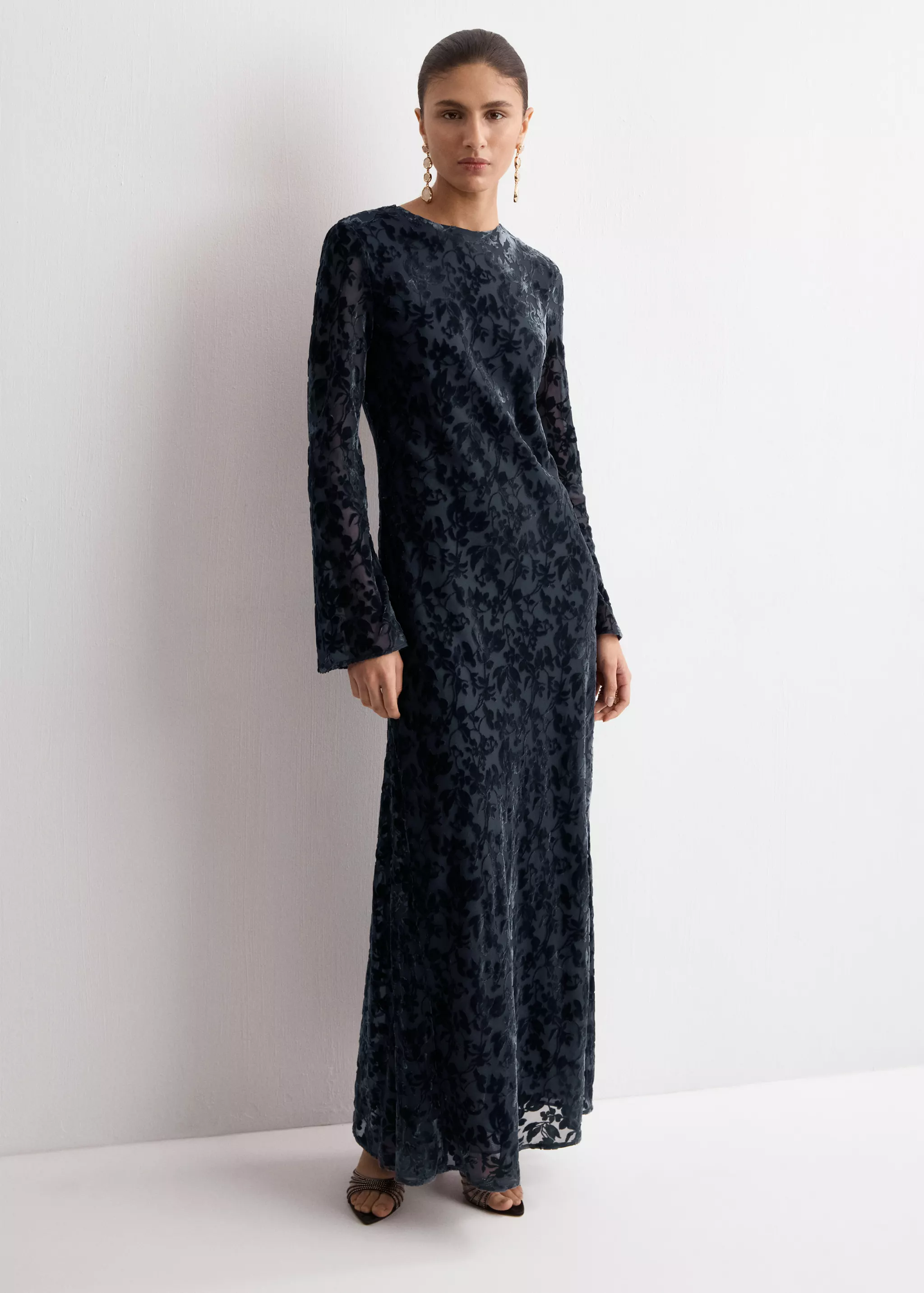 Devor&amp;eacute; Dress With Bell Sleeves - Women | Mango Usa