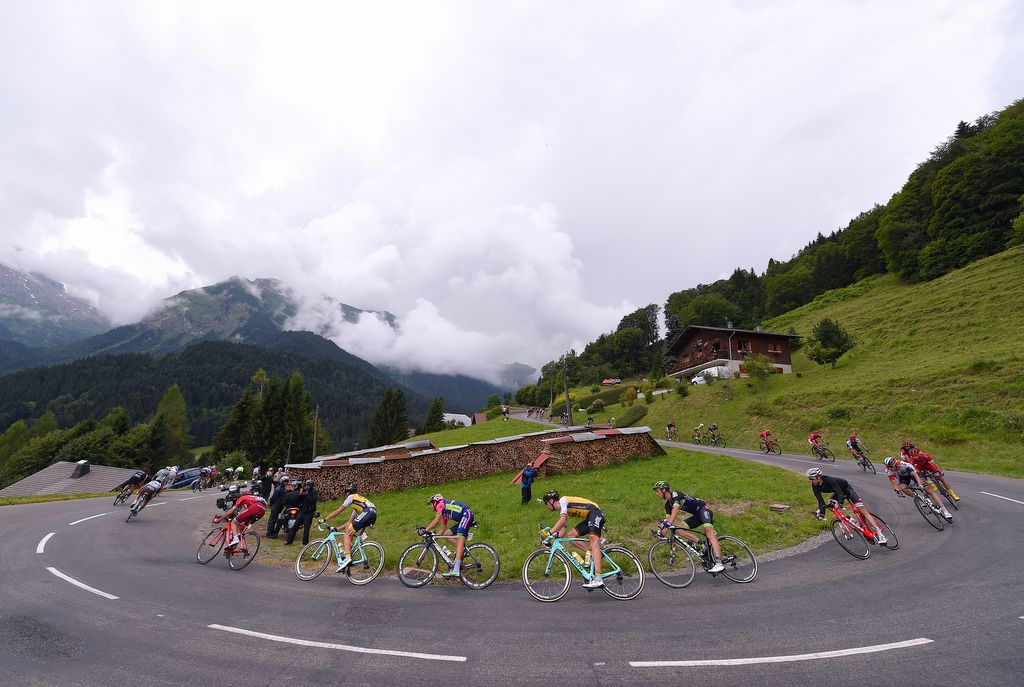 The peloton on the Col de la Colombi&egrave;re during the penultimate stage of the 2016 Tour