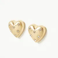 Hazel Stone Inlay Heart Stud Earrings, was £18, now £12.60 | Oliver Bonas