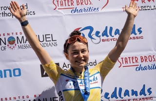 Mara Roldan (Cynisca Cycling) tasks first leader's jersey for pro women with stage 1 win at 2024 Redlands Bicycle Classic