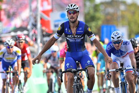 Tom Boonen (Etixx-QuickStep) raises his arms in victory at Brussels Cycling Classic
