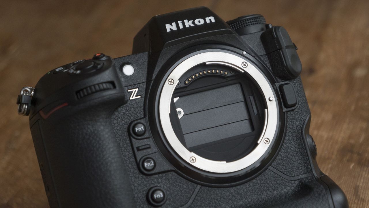 The Nikon Z9 camera on a wooden table