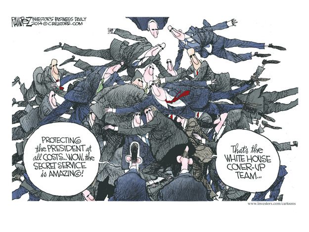 Obama cartoon Secret Service cover up