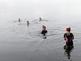 Fiona and friends wild swim in winter