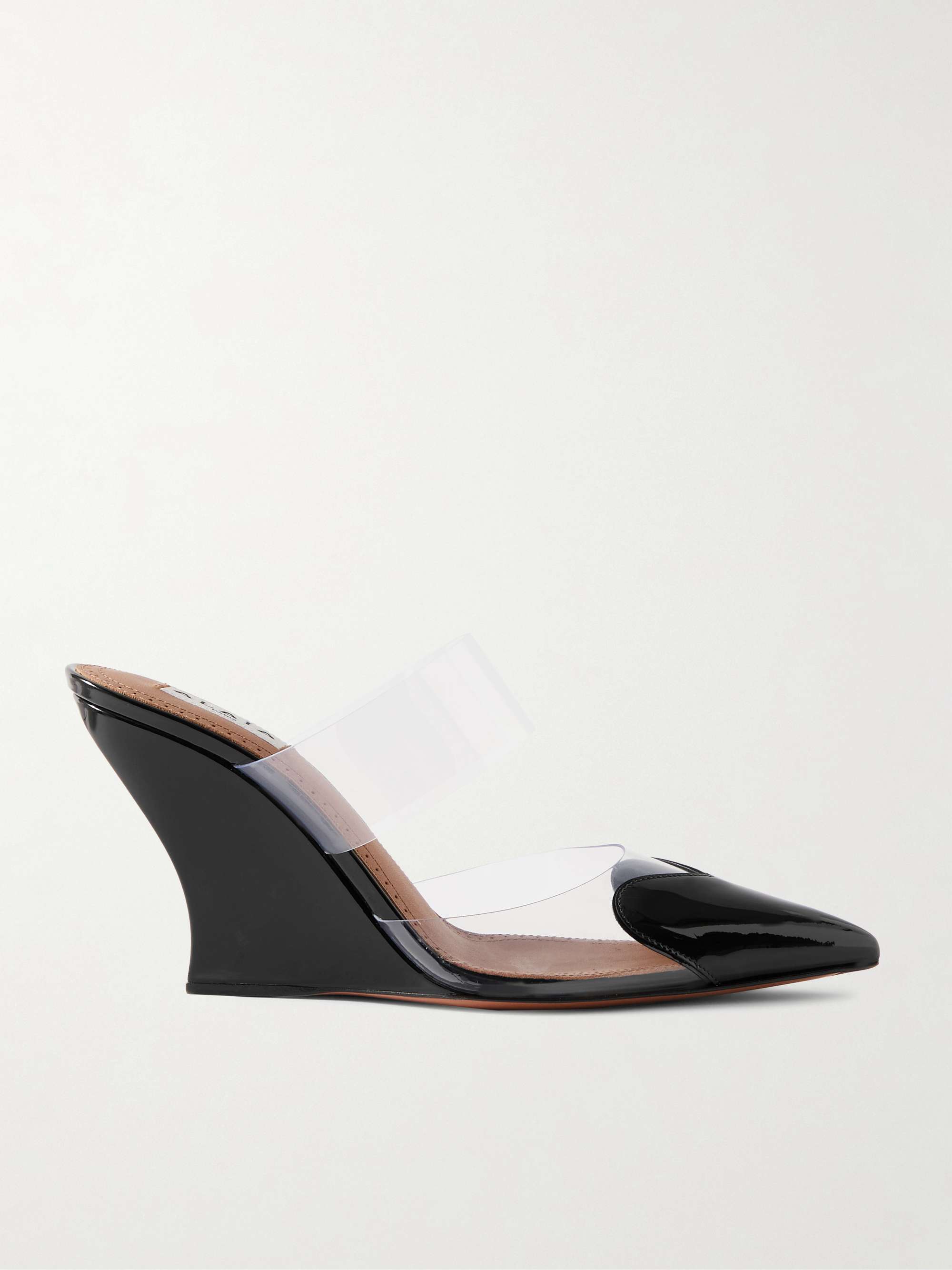 Le C&oelig;ur Patent-Leather and Pvc Wedge Mules