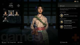 Assassin's Creed Shadows Allies oni-yuri abilities in dojo