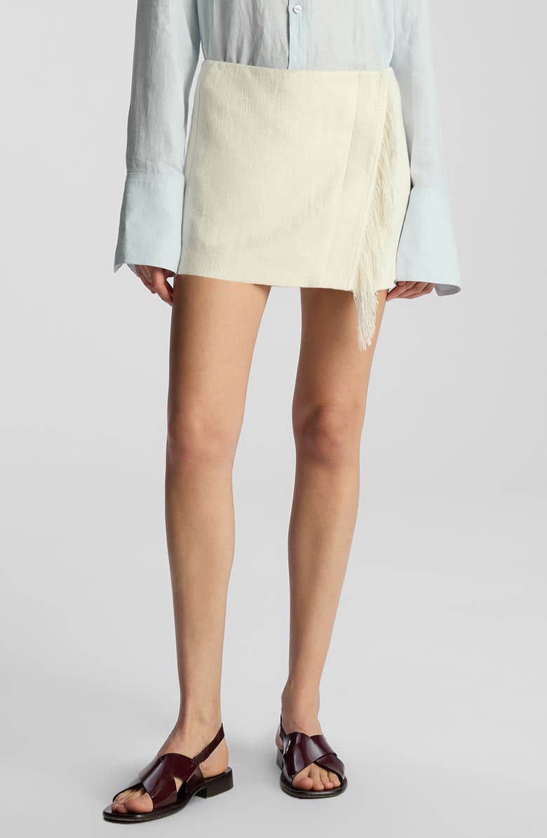 Kelley Linen Blend Wrap Miniskirt
