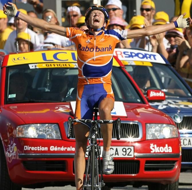 Denmark's Michael Rasmussen (Rabobank) won stage 16 of the 2006 Tour.