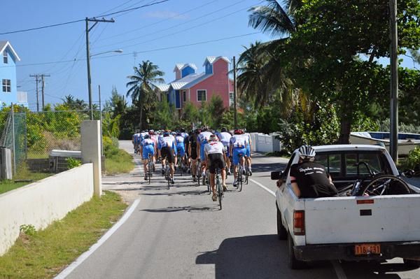 The lead group swelled after the Garmin-Cervelo pros eased off the throttle