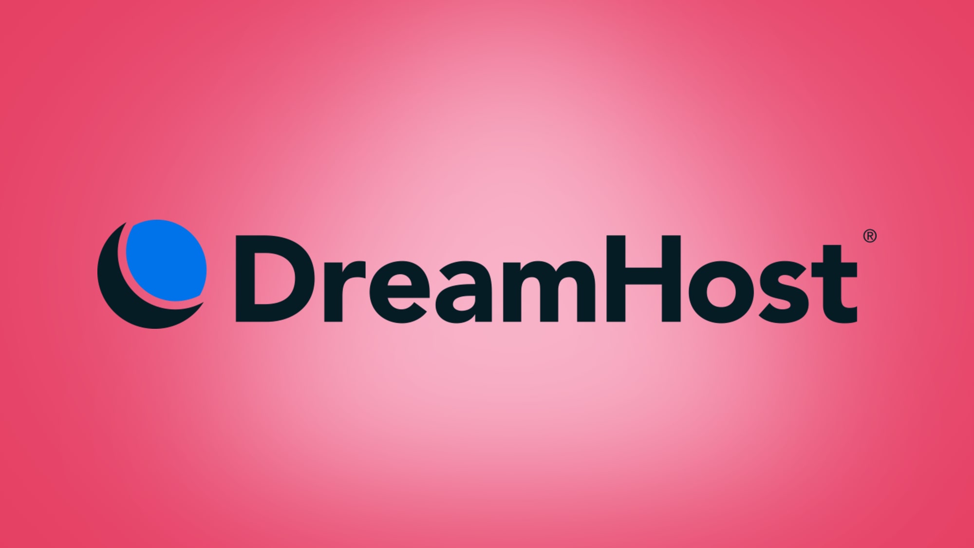 DreamHost logo on pink background with spotlight effect