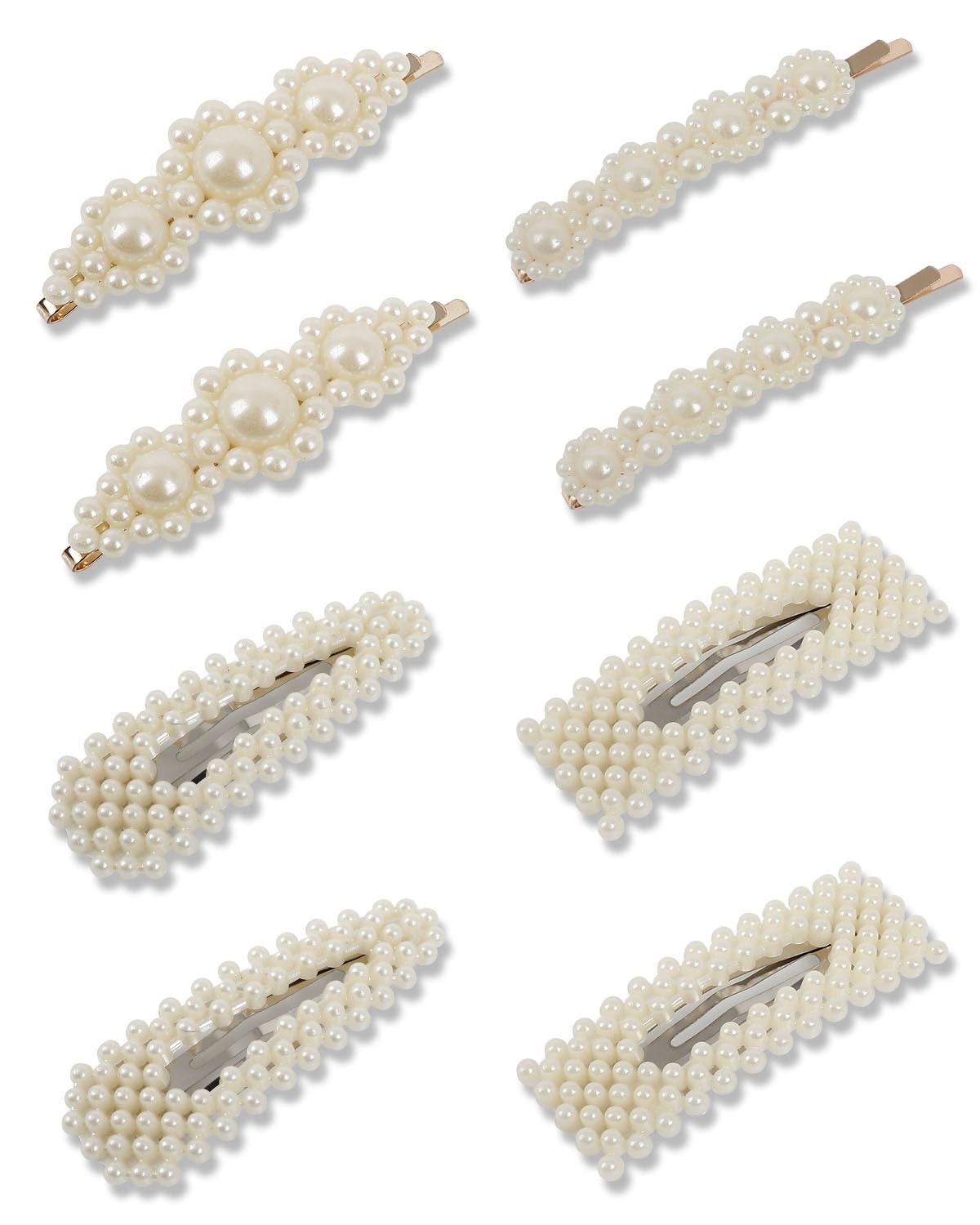 Jeliee 8 Pcs Pearl Hair Clips Large Pins Barrette Ties Hairpins for Woman Headwear Sweet Accessories Fashion Cute