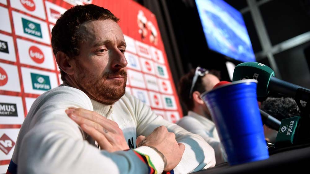 Bradley Wiggins speaks to the media after winning the Gent Six following the controvers surrounding his use of TUEs