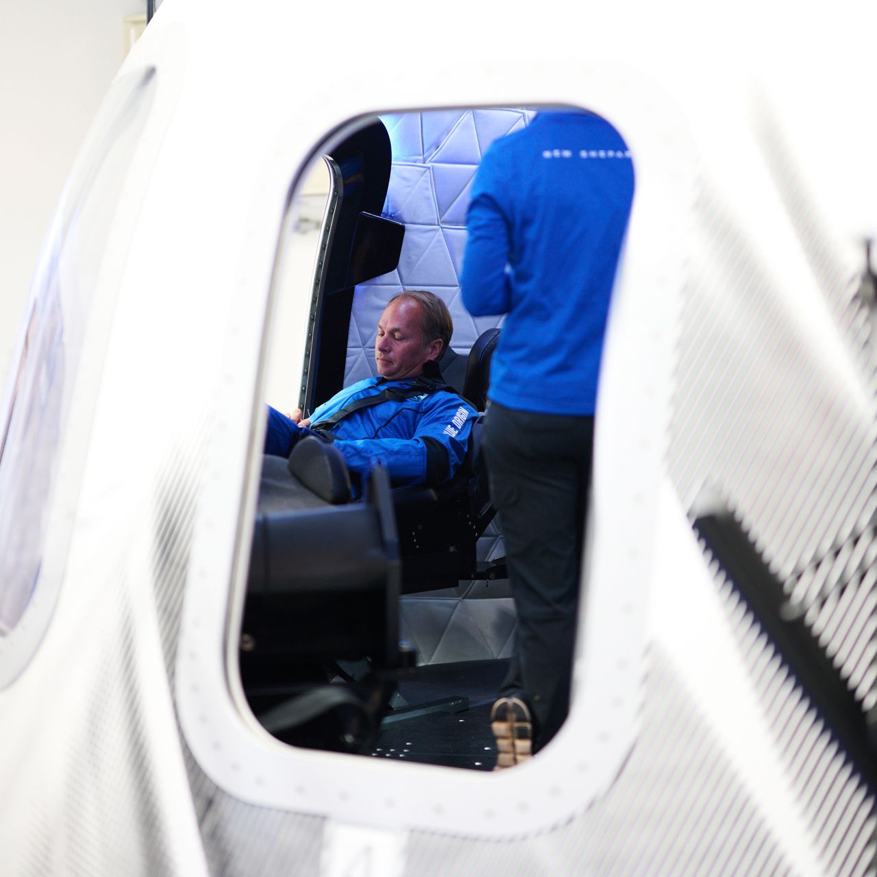 Engineer and investor Evan Dick training for the NS-21 flight.